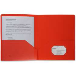 Business Source 2-Pocket Poly Portfolio, Letter Size, 8-1/2" x 11", Red