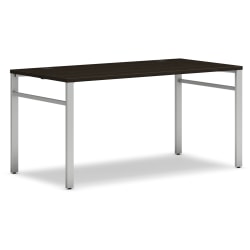 HON® Mod Table Desk With U-Legs, 29"H x 60"W x 30"D, Silver/Java Oak