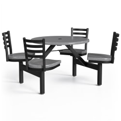 Palmer Hamilton Covey Outdoor Cluster Table With 4 Seats, 29" x 54", Steel Gray
