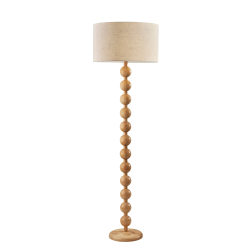 Adesso Orchard Floor Lamp, 62"H, Cream Linen Shade/Natural Base