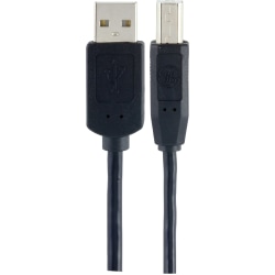 GE USB-A To USB-B Cable, 6’, Black, 33760