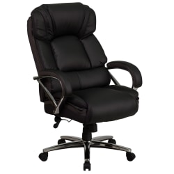 Flash Furniture Hercules Big & Tall Ergonomic LeatherSoft™ Faux Leather Office Chair With Chrome Base And Arms, Black/Gray
