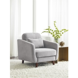 Serta® Sierra Collection Arm Chair, Smoke Gray/Chestnut