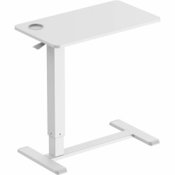 Kantek Mobile Pneumatic-Lift Side Desk/Table - Laminated Top - 15 lb Capacity - Adjustable - 28" Table Topx 15.70" Table Top Depth - STS500W