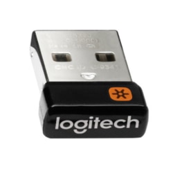 Logitech® USB Unifying Receiver, 5/8"H x 3/8"W x 1/4"D, Black, 910-005235