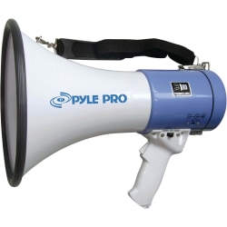 Pyle Professional Piezo 50W Dynamic Megaphone, 9-1/2"H x 9-1/4"W x 13-1/2"D, White