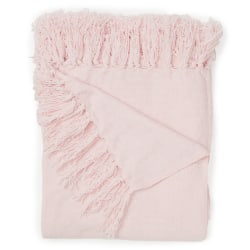 Dormify Lily Chenille Knit Tassel Throw Blanket, Blush