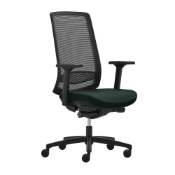 WorkPro® Expanse Ergonomic Antimicrobial Vinyl/Mesh High-Back Executive Office Chair, Black
