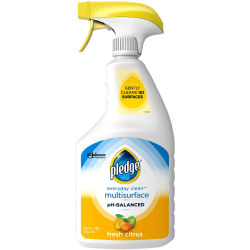 Pledge Everyday Clean pH-Balanced Multi-Surface Cleaner, 25 Oz, Fresh Citrus Scent, Carton Of 6 Bottles