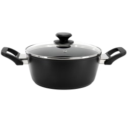 Oster Connelly Aluminum Textured Nonstick Dutch Oven With Lid, 4 Qt, Black