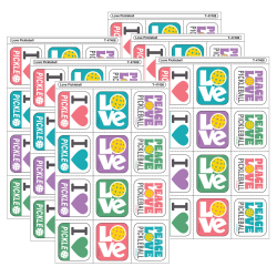 TREND Tear & Share Stickers, Love Pickleball, 60 Per Pack, Set Of 6 Packs