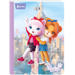 Norma Notebook, College Rule, 7-1/2" x 9-3/4", 100 Sheets, Peluches, Total Qty 1