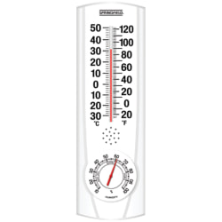 Springfield 9.125" Plainview Indoor and Outdoor Thermometer with Hygrometer - Hygrometer/Thermometer - Temperature, Humidity - White