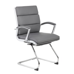 Boss Office Products Ergonomic Guest Chair, Gray/Chrome/Gray