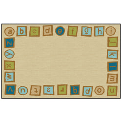 Carpets for Kids® KID$Value PLUS™ Alphabet Blocks Border Rug, 7'6" x 12' , Tan