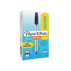 Paper Mate® InkJoy® 50ST Ballpoint Pens, Medium Point, 1.0 mm , Translucent Barrel, Black Ink, Pack Of 12 Pens