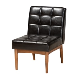 Baxton Studio Sanford Dining Chair, Dark Brown/Walnut Brown