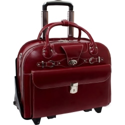 McKleinUSA Roseville Leather Ladies Briefcase, Red