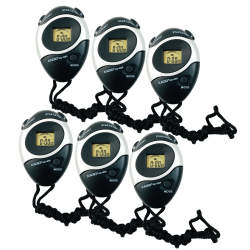 Supertek Digital Stopwatches, Black, Pack Of 6 Stopwatches