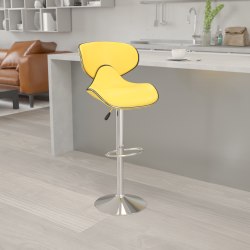Flash Furniture Cozy Mid-Back Adjustable Bar Stools, Yellow