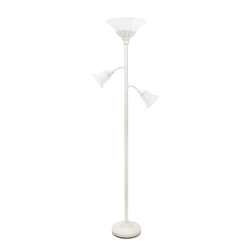 Lalia Home Torchiere Floor Lamp With 2 Reading Lights, 71"H, White
