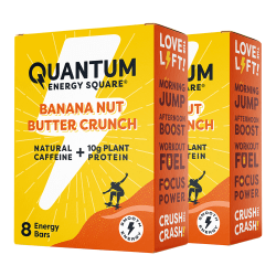 QUANTUM ENERGY SQUARE BANANA NUT BUTTER CRUNCH HEALTH BARS - 16-1.69 OZ