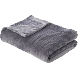 Pure Enrichment PureRelief Radiance Deluxe Heated Blanket, Queen Size, Charcoal Gray