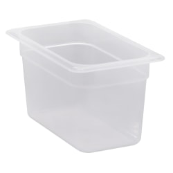 Cambro Translucent GN 1/4 Food Pans, 6"H x 6-3/8"W x 10-7/16"D, Pack Of 6 Containers