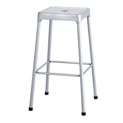 Safco® Steel Bar Stool, Silver