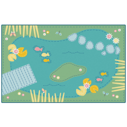 Carpets for Kids® KID$Value PLUS™ Tranquil Pond Activity Rug, 7'6" x 12' , Green