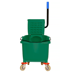 Alpine PVC Mop Bucket With Side Wringer, 36 Qt, 35"H x 15"W x 25"D, Green