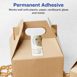 Avery® Pearlized Permanent Labels With Sure Feed®, 94231-PIP100, Rectangle, 1-1/2" x 7-1/2", Ivory, Pack Of 500 Labels
