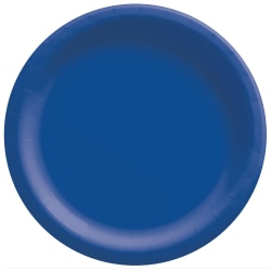 Amscan Paper Plates, 10", Bright Royal Blue, 20 Plates Per Pack, Case Of 4 Packs