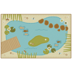 Carpets for Kids® KID$Value PLUS™ Tranquil Pond Activity Rug, 7'6" x 12' , Tan