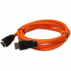 AddOn 6FT HDMI 1.4 BRAIDED ORANGE M / M HDMI TO HDMI 1.4 HIGH SPEED CABLE, HDMIHSMM6BRORG