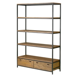 Glamour Home Alta 71"H Etagere Bookcase, Brown