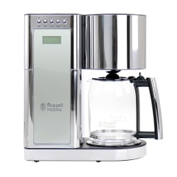 Russell Hobbs Glass 8-Cup Coffee Maker, Silver/Stainless Steel