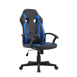 Linon Chatham Gaming/Office Chair, Black/Blue