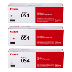 Canon® 054 Cyan, Magenta, Yellow Toner Cartridges Combo, Pack Of 3, 3023C001,3022C001,3021C001