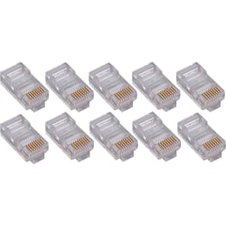 4XEM 100 Pack Cat5E RJ45 Modular Ethernet Plugs for Stranded or Solid CAT5E Cable - 100 Pack Modular RJ45 Ethernet ends for Cat5E stranded or solid CAT5E cable - 1 x RJ-45 Male - Gold-plated Contacts