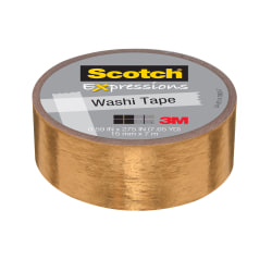 Scotch® Expressions Washi Tape, 3/5" x 257", Gold