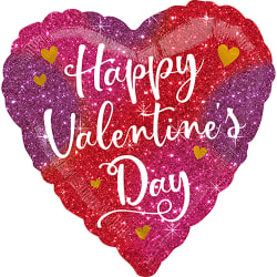 Amscan Love Foil Balloon, 18", Valentine Ombré Sparkles