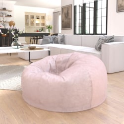 Flash Furniture Oversized Bean Bag Chair For Kids And Adults, Blush Furry