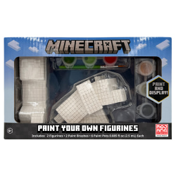 Minecraft 2 Pack Paint Your Own Figurines, 5.5" x 9" x 3"