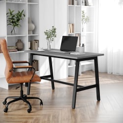 Flash Furniture Redmond Commercial 48x24 Conference Table, PVC Edging and Heavy Duty A-Frame Steel Base, Gray Oak - MTM4824LTGRYABF