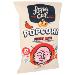 LesserEvil Organic Popcorn, Fiery Hot, 4.6 Oz, Total Qty 12