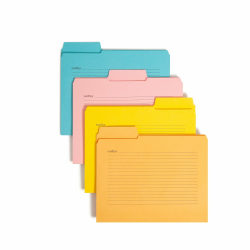 Smead® SuperTab® Notes Fastener Folder, Letter Size (8 1/2" x 11"), 1/3 Tab Cut, Assorted, Pack Of 24