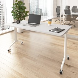 Bush Business Furniture Synergy 60-inch Rectangle Modular Office Conference Table, White, Standard Delivery