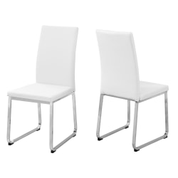 Monarch Specialties Shasha Dining Chairs, White/Chrome, Set Of 2 Chairs