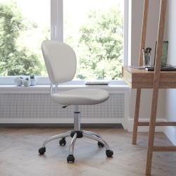 Flash Furniture Mesh Mid-Back Swivel Task Chair, White/Silver